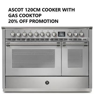 Ascot 120cm Upright Cooker 20% off Promotion Gas Cooktop
